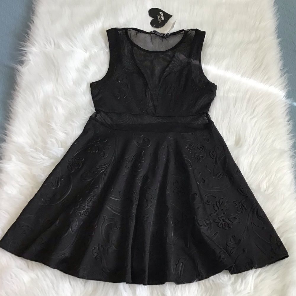 LF PAPER HEART LITTLE BLACK MINI DRESS NWT Sz 10